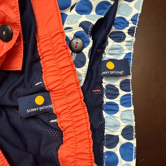 Sunny Patoche Swim Shorts Bundle Blue Circles Size Small *FLAW INSIDE*/Melon - Picture 3 of 12